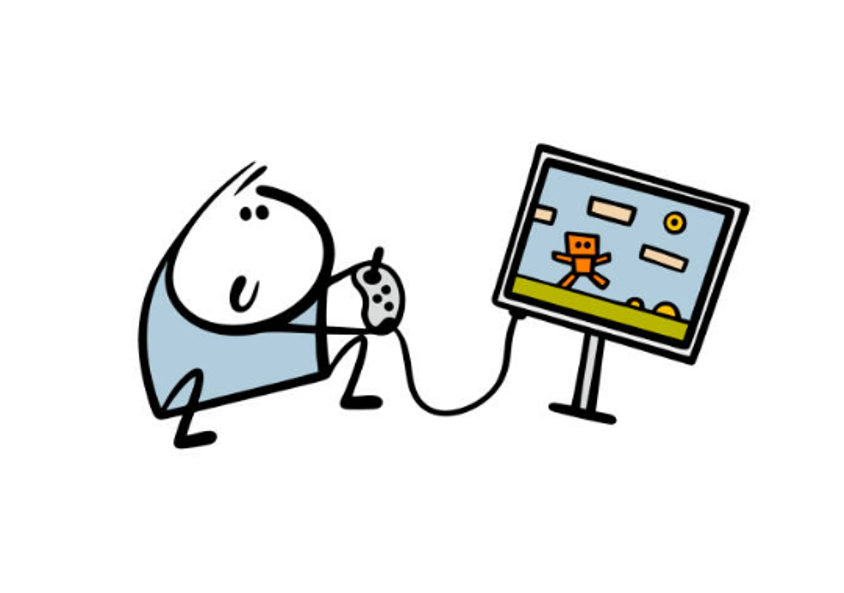 テレビゲームをする子供